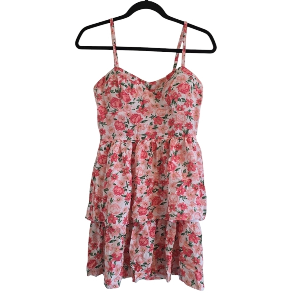 Floral Pink Sleeveless Dress AUW Size Medium